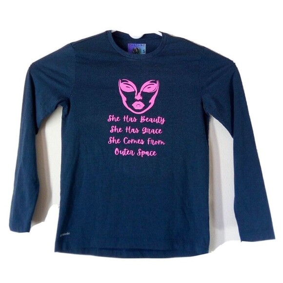 My Gothic Girl T-Shirt Women's S Dark Gray She Comes From Outer Space Streetwear - Picture 1 of 9